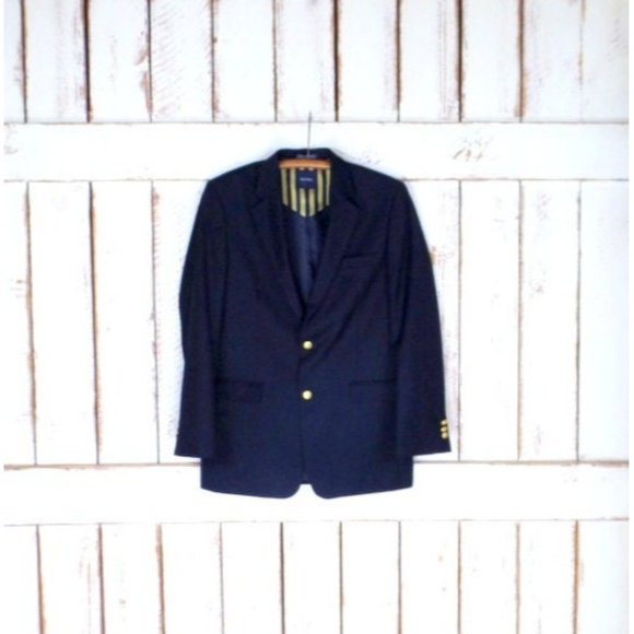 Nautica Other - Mens vintage dark navy blue Nautica gold button sport coat blazer jacket